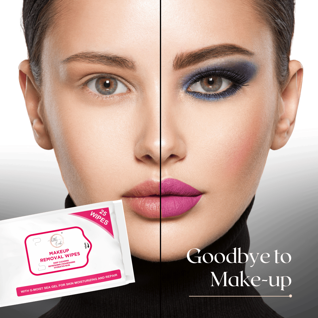 Little Crush Makeup Removal Wipes with G-Moist Sea Gel | Deep Cleansing, Hydrating and Nourishing | 25 Wipes Pack