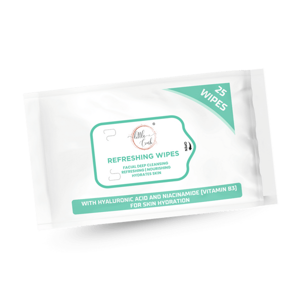 Little Crush Refreshing Facial Wipes | with Hyaluronic Acid and Niacinamide | 25 Count | Deep Cleansing and Hydrating for Skin Protection